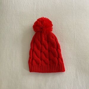 Red knit beanie